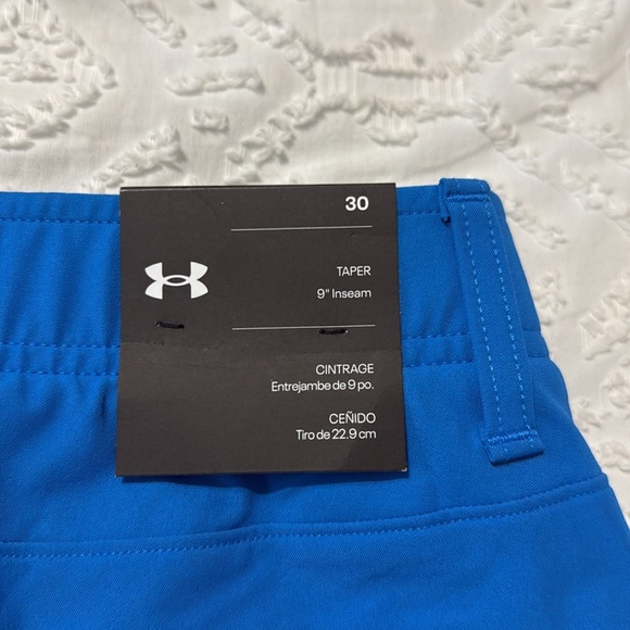 Under Armour Drive Taper Golf Men’s Flat Front Blue Shorts Size 30 9 inch inseam - Picture 8 of 10